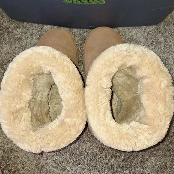 UGG Australia classic tall suede sheepskin leather faux fur boots - 9 -  tan - Picture 9 of 12